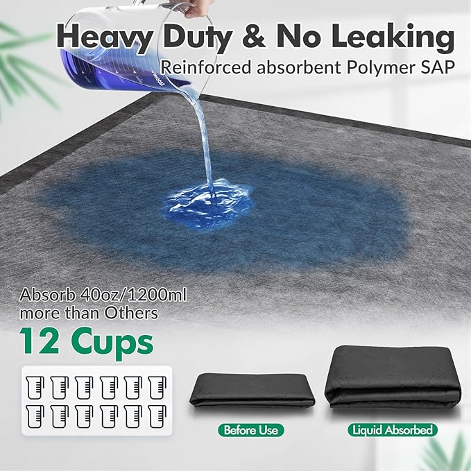 Upgraded Charcoal Puppy Pads, Thicken XXL 36’’x36’’ Pee Pads for Dogs, Super Absorbent Up to 12Cups, Odor Control & Leak Proof Dog Training Pads for Surgery, Older,Puppy, 30 Counts