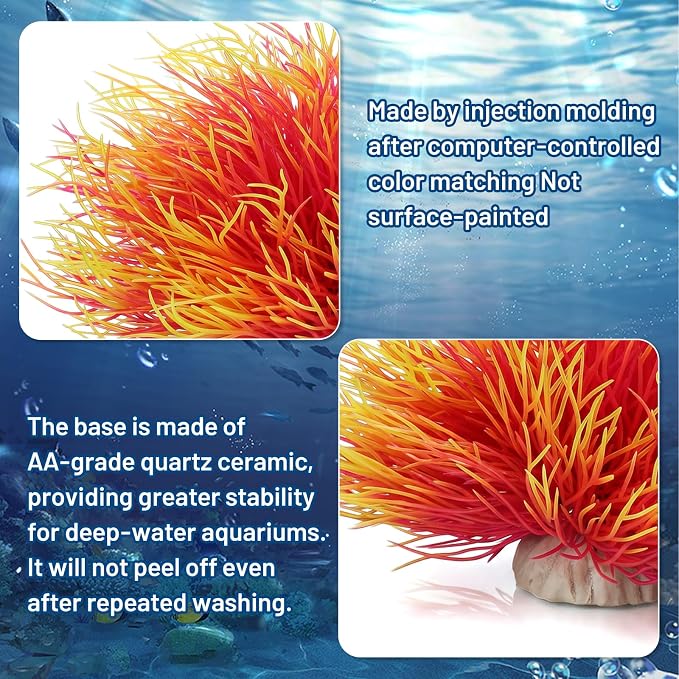 Abeillo 2pcs Artificial Aquarium Plants, Plastic Realistic Fish Tank Decor Plant Fake Natural Style Aquarium Decorations Plants Fish Tank Accessories