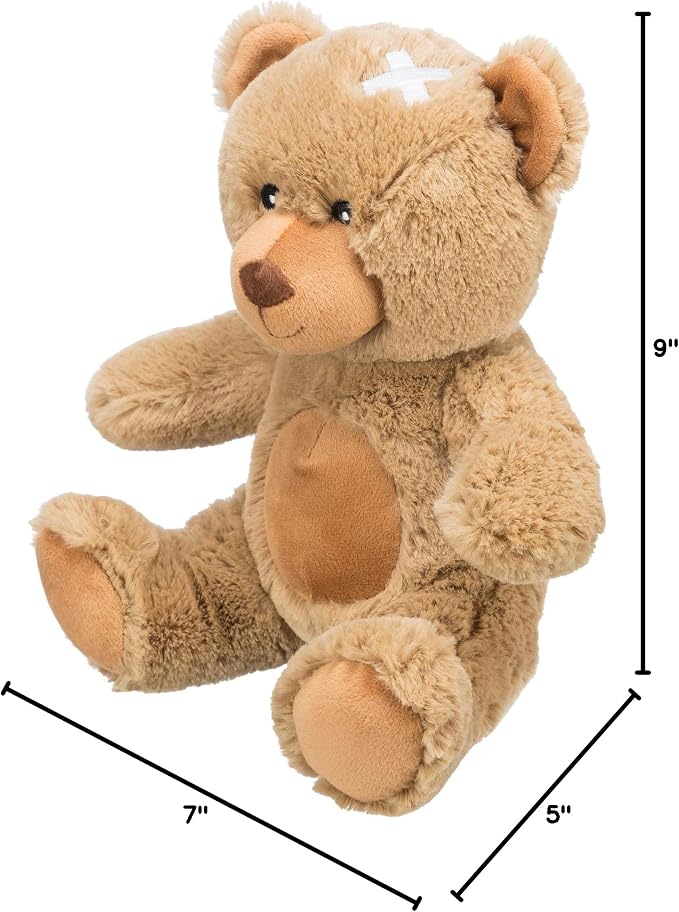 TRIXIE Be Eco Eddy The Teddy Plush Dog Toy for All Dogs, 9" Fun and Cuddly Squeaky Dog Toy, 98% Recycle Material