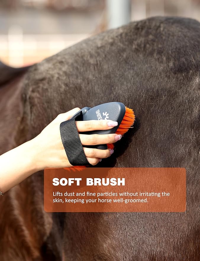 Shinewell Horse Grooming Kit, Complete Horse Brush Set, Equine Grooming Tools for Shedding & Daily Care Orange
