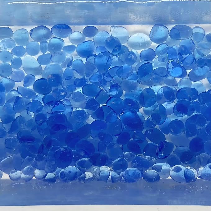 OEEKOI Sea Glass Stones, 1LB Clear Glass Pebbles Marble Aquarium Fish Tank Rocks Gravel for Turtle Tank, Vase Fillers, DIY Crafts, and Home Decor-Colorful