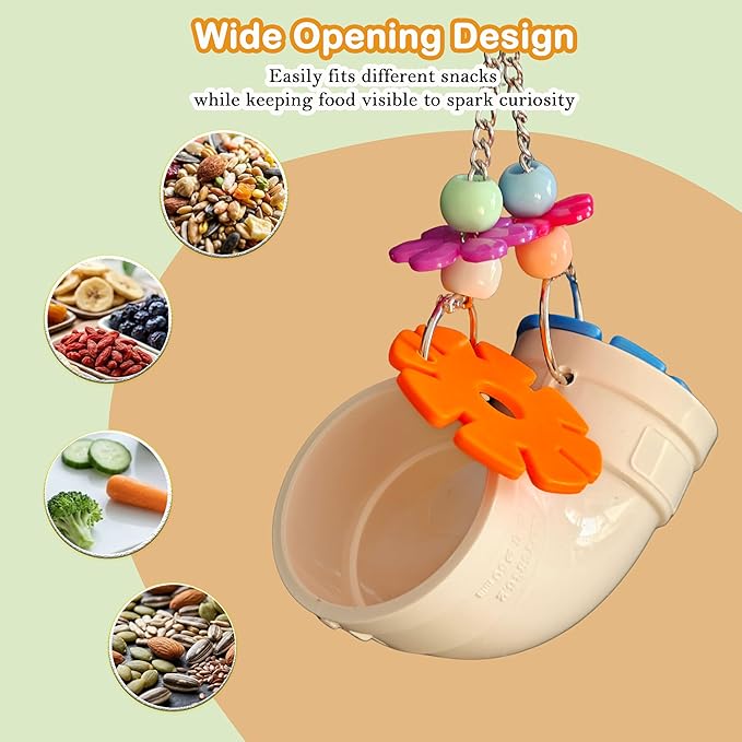 Hanging Foraging Toy for Small Animals Slow Feeder Enrichment Tube with Wide Openings Chew-Resistant Cage Toy for Hamsters Mice and Small Birds