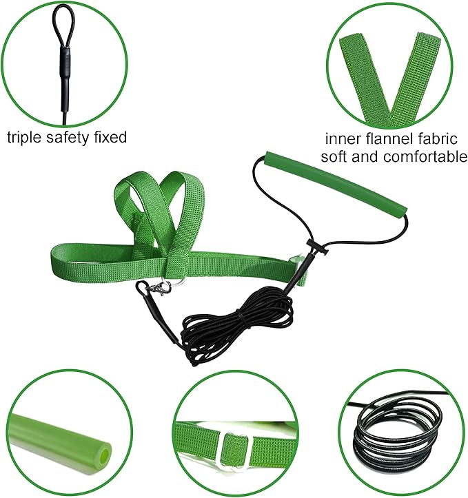 Pet Parrot Bird Harness Leash Adjustable Bird Flying Harness Traction Rope with Cute Wing for Parrots Pigeons Budgerigar Lovebird Cockatiel Mynah Outdoor Training Toy (Green,S)