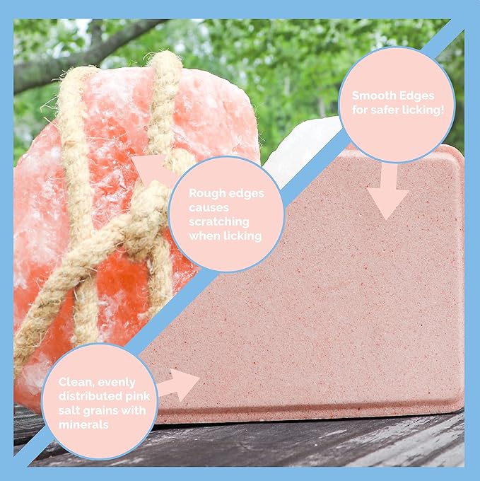 Salt Block for Deer & Horses – Compressed Mineral Salt Lick for Livestock, Cattle & Goats – Himalayan Secrets Pink Rock Salt Block (4.4LB/2KG, Block)
