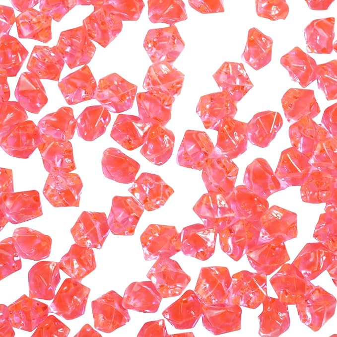 1.1Lb 800Pcs Fake Ice Cubes Clear Artificial Ice Diamonds Acrylic Rocks Vase Fillers for Centerpieces Wedding Christmas Party Table Desktop Fountain Accessories Fish Tank Aquarium Decorations