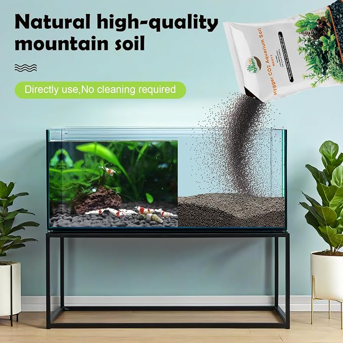 13.2Ib Shrimp Soil Water Grass Mud for Aquarium Fish Tank Aquascaping - Aquarium Substrate Soil for Shrimp Breeding and Plant Growth, No Washing Needed