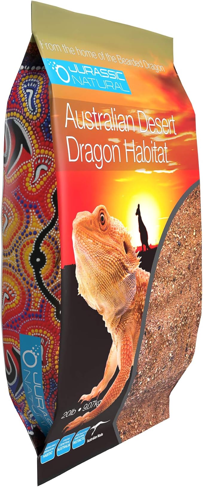 Jurassic Natural Australian Desert Dragon Habitat Substrate, Red, 20lb | For Bearded Dragons and Other Lizards