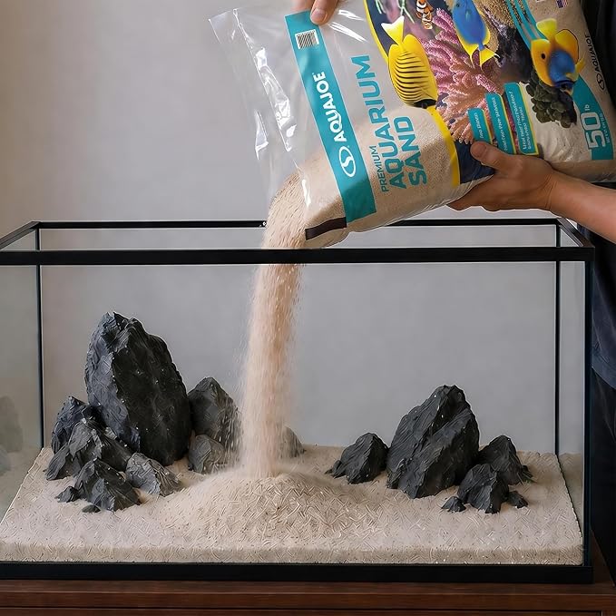 Aqua Joe 50 lb Aquarium Sand for Freshwater & Saltwater Tanks, AQASND50