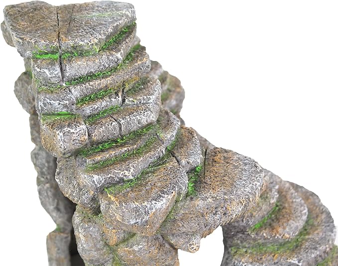 Penn-Plax Reptology Shale Scape Step Ledge & Cave Hideout - Durable Resin Reptile Platform for Climbing & Basking -Realistic Rock Decor for Territorial Fish & Reptiles -Blue Camo, 11.8 x 9.5 x 10.5 In