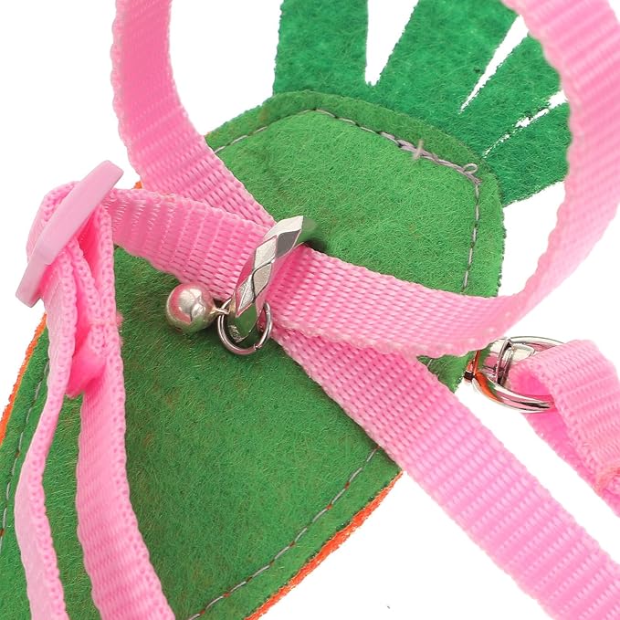 Small Pet Harness Leash Set 5pcs with Adjustable Chest Strap, Soft Fabric Squirrel Rabbit Guinea Pig Walking Rope for Outdoor Use Random Color