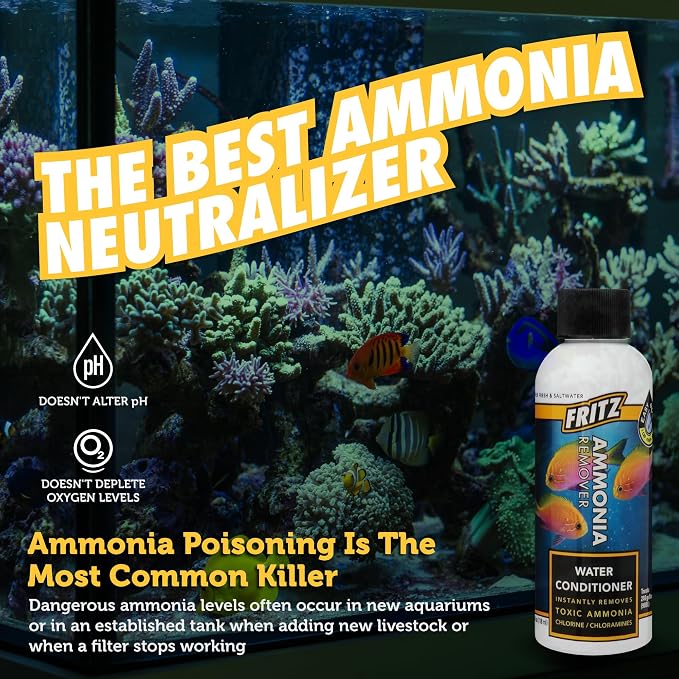 Fritz Aquatics ACCR Water Conditioner Instantly Removes Toxic Ammonia/Chlorine & Chloramines for Fresh & Salt Water Aquariums (4-Ounce)