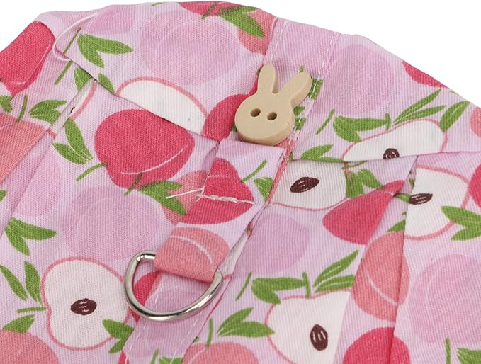 Rabbits Harness Leash Cute Breathable Pet Chest Traction Rope Set for Guinea Pigs Hedgehogs Soft Cotton Cloth Nylon Webbing Stylish Outfit (S)