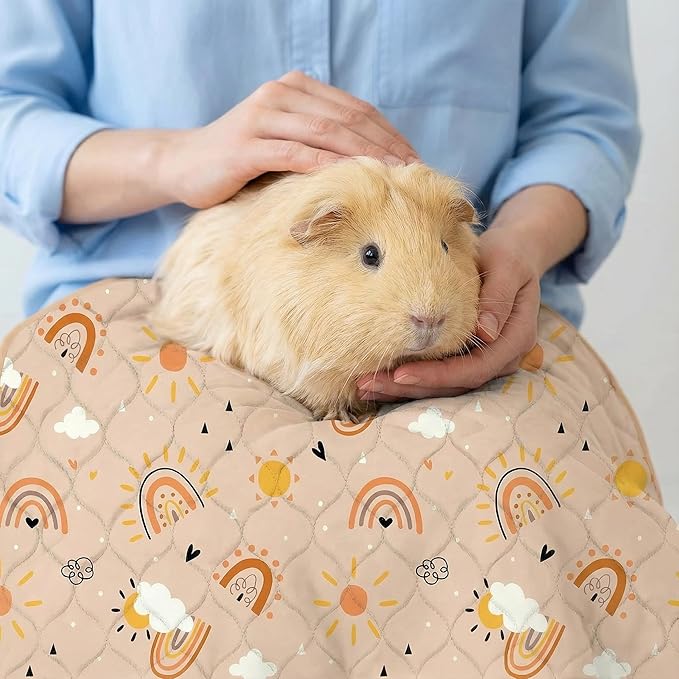 Guinea Pig Cage Liners, 59x31in 2 Pack Washable Guinea Pig Bedding, Waterproof Reusable & Anti Slip, Super Absorbent Guinea Pig Pee Pad for Small Animal, Rabbit, Bunny, Fit for C&C Cage, Pink