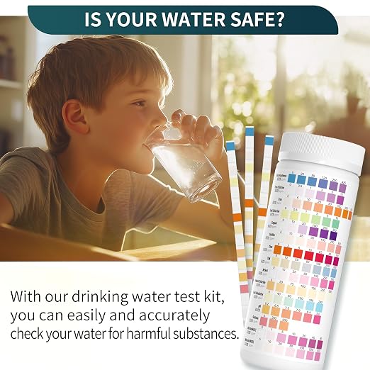 EASYTEST 20 in 1 Drinking Water Test Kit | Well Water Testing Kit - Water Test Strip for House Water for pH, Hardness, Chlorine, Lead, Iron, Bacteria & More