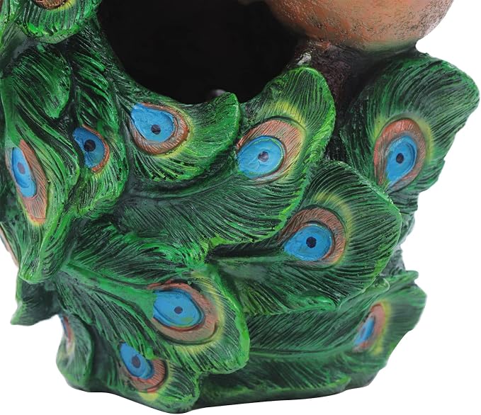 Indoor Fountain Rockery Tabletop Fountain with an Atomizer Elaxation Water Feature Meditation Desktop Fountains for Home Office Decor or Giving 11.02' x 8.27'' x 20.87'' with Peacock Shape