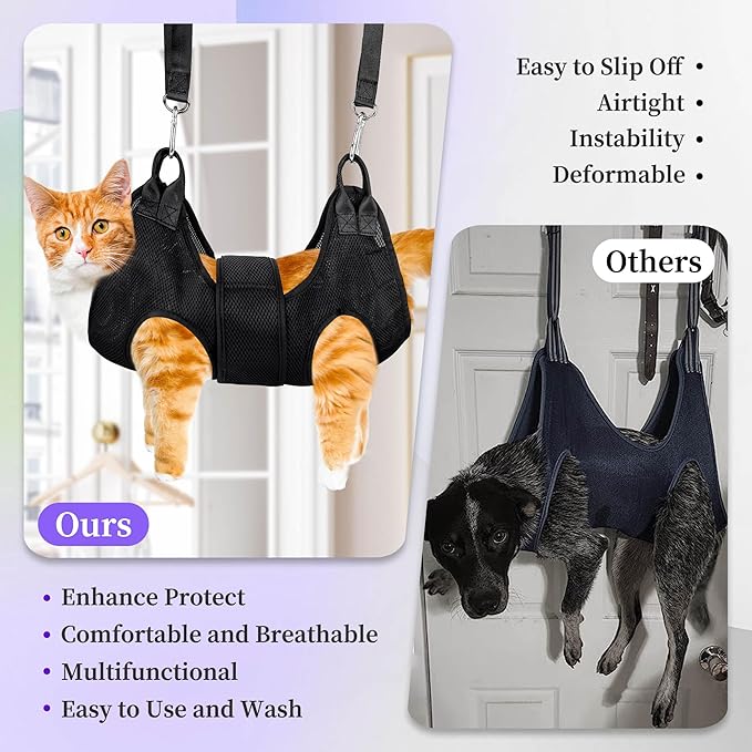 PatiencET Bundle of 1 Set Cat Grooming Hammock and 2 Pack Cat Scratching Mat for Couch, Carpet, Sofa
