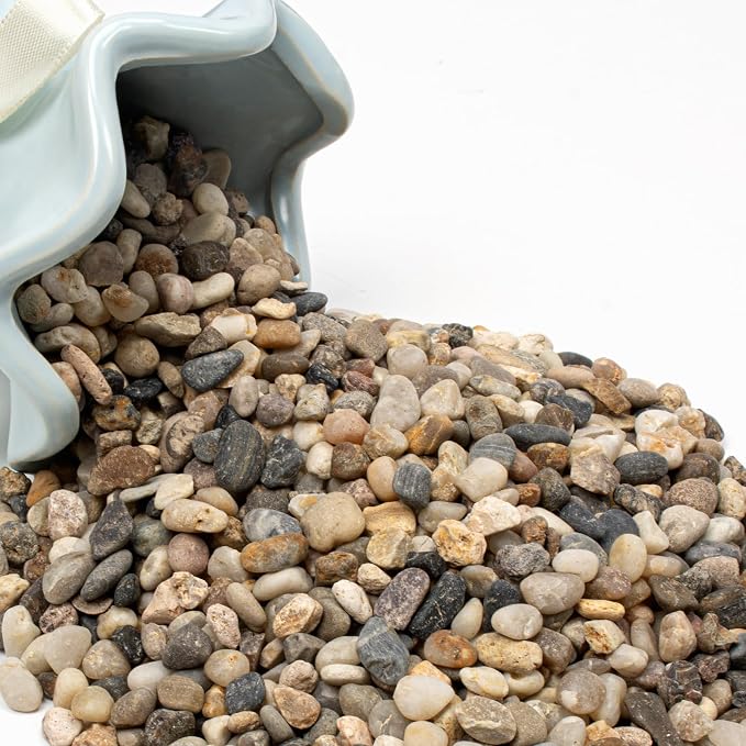2lbs Aquarium Gravel, 1/3''(8mm) Pea Gravel,Natural River Pebbles | Water-Washed, Undyed and Uncoated, for Freshwater Tanks, Turtle Habitats, Planted Displays and Stream Layouts