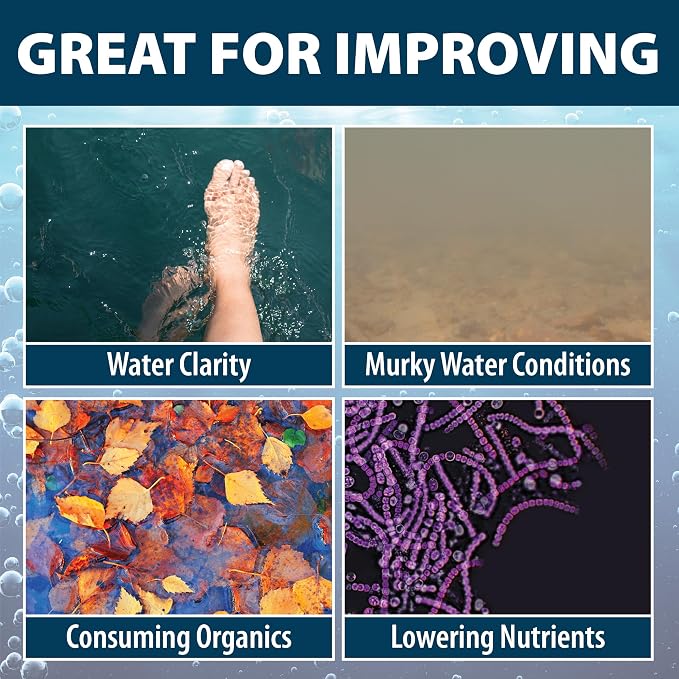 Airmax PondClear Liquid Bacteria Water Clarifier for Ponds & Lakes, 1 Gal | Natural bacteria treatment helps clear water, remove nutrients and noxious odor, and is safe for fish, pets, and plants