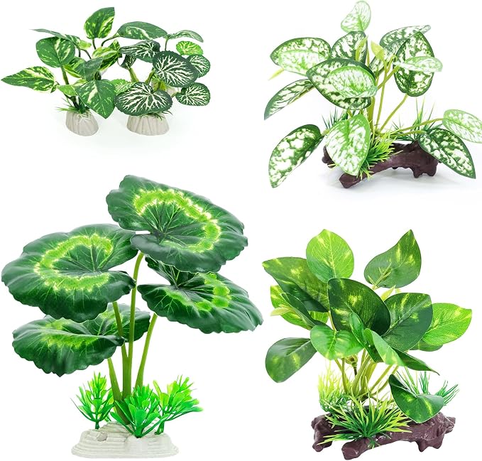 Betta Fish Tank Accessories 7 Pack Silk Aquarium Plants Decoration Artificial Fish Tank Plants Set for Aquariums Decor