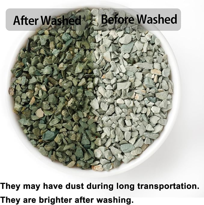 Boniosz 2lb Succulents and Cactus Green Zeolite, Décor & Additive Rocks, Natural Decorative Gravel for Bonsai, Fairy Gardening, DIY Projects, Vases Fillers, Terrarium