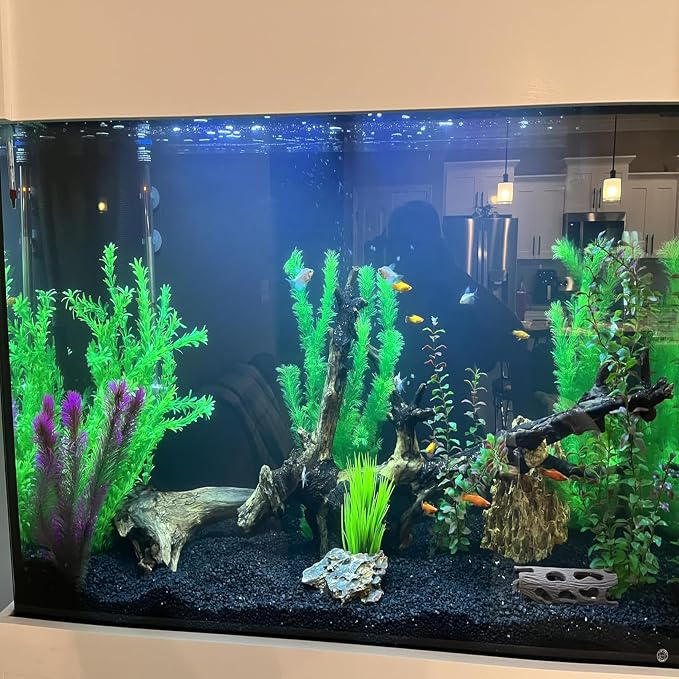 kathson Aquarium Plants Plastic Realistic Tall Fish Tank Plant Decorations Seaweed Fish Tank Decor Artificial Plants Ornament for Aquarium Extra Large 21.7 Inches (Green,2 PCS)