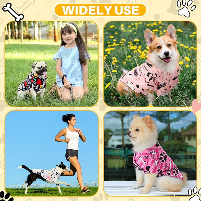 Weewooday 4 Pieces Small Pet Summer T-Shirts Hawaii Style Floral Pet Dog Shirt Breathable Cool Clothes Beach Seaside Puppy Sweatshirt for Puppy(Bright Style,Xs)