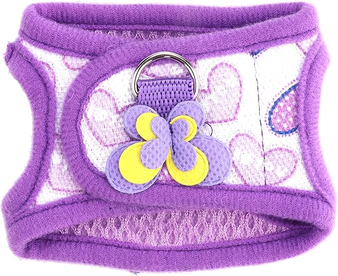 LIZEALUCKY Pack of 2 Small Pet Harness with Bowknot and Bell Decor, No Pull Comfort Padded Vest Guinea Pig Striped Harness and Leash Set for Ferret, Rats, Iguana, Hamster, Bearded Dragon