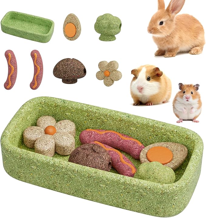 mini&moe Hamster Chew Toys for Teeth - Guinea Pig Chews and Treats Natural Hamster Enrichment Toys Improve Dental Health for Rat, Bunny, Chinchilla, Gerbils and Small Animal