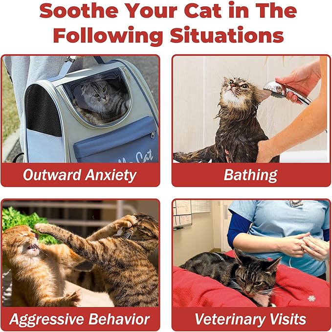 Cat Calming Treats – Natural Stress, Anxiety & Shock Relief for Cats – Featuring L-Theanine, L-Tryptophan & Catnip – 100% Veterinarian Formulated, 30 Likable Gel Tubes for Quick Calm & Relaxation