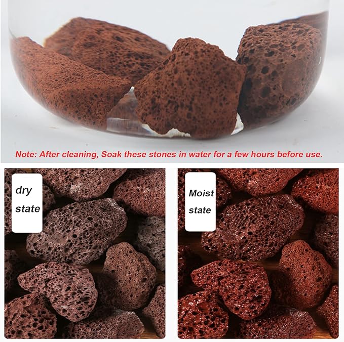 Tfwadmx Aquarium Red Lava Rock 10 Pcs Fish Tank Volcanic Pumice Stones for Betta Fish Shrimp (1.96''-3.14'')