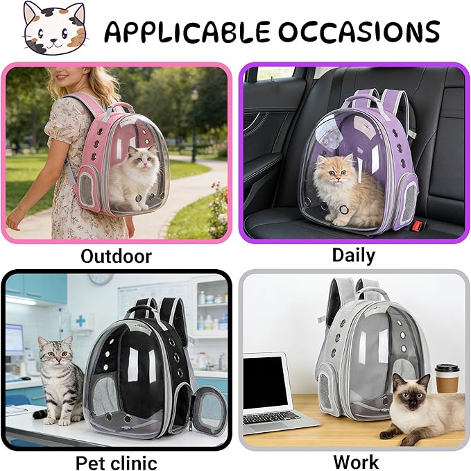 Cat Bubble Backpack Carrier for Small Medium Dogs Cats Carrying Bag, Airline Approved Pet Travel Carrying Bag Dog Hiking Walking Outdoor Backpack (Dark Green)