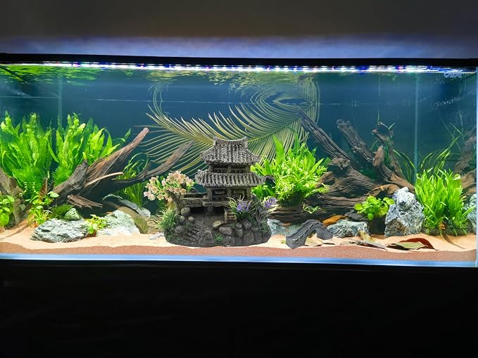 M2cbridge Aquarium Decor Antique Roman Column Ruin European Castle Underwater Landscape(Pavilion)