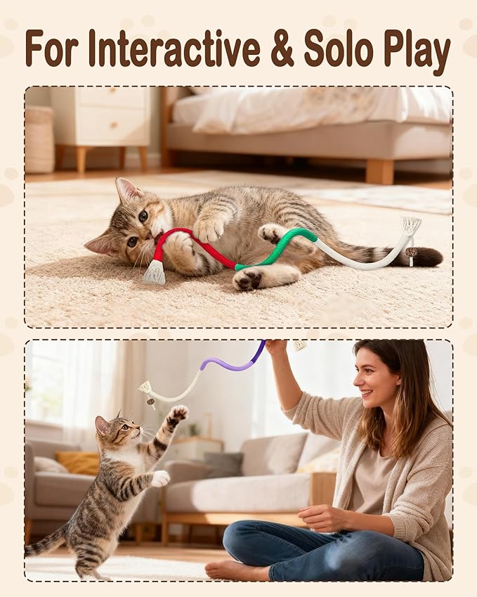 Cat Chew Rope Toys 6Pcs with Catnip, Indoor Cat Teething Toys for Kittens, Interactive Catnip Kitty Toys for All Breeds (Cats Chew Rope 6PCs)