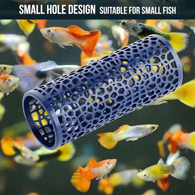 Abizoo Betta Fish Tunnel, Navy Blue Betta Sleeping Tube Safe Hollow Design for Small Fish & Shrimp Ideal Toys for Bettas Guppies Resting Tank Accessories Hammock, Aquarium Decorations Hideout