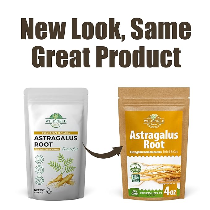 WILDFIELD HERBS 4 oz. Astragalus Root Herbal Tea – 113g Dried Astragalus Root Tea Huang Qi Raíz de Astrágalo