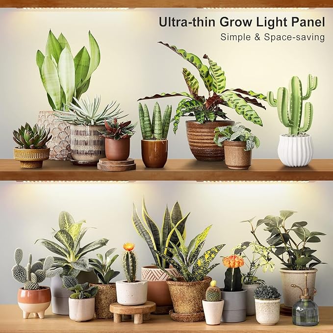 LBW LED Grow Light, Full Spectrum Grow Light with 4 Dimmable Levels and Auto On/Off Timer, 135 LEDs Plant Grow Lamp for Seedlings, Veg, Bloom and Succulents, Ideal for Indoor Plants,One Pack