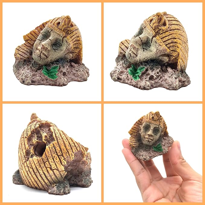 M2cbridge Aquarium Decor Castle Shipwreck Ornament Underwater Landscape(Egyptian Pyramid + Pharaoh)