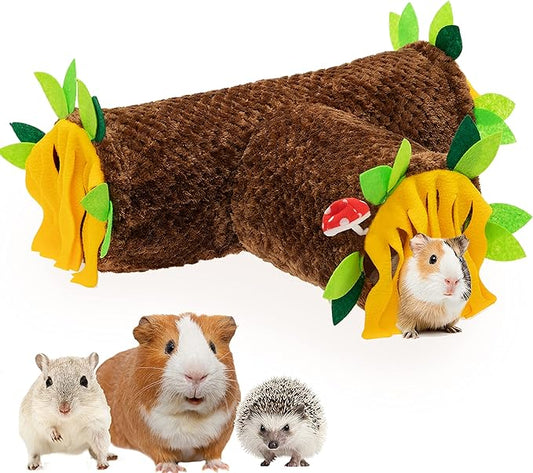 Guinea Pig Hideout - 3 Way Collapsible Small Animal Tunnel Tubes Toy for Rat Hamster Guinea Pig Hedgehog Chinchilla Lizard Baby Rabbit - Playing Sleeping Resting Guinea Pig Cage Accessories