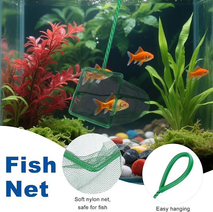 Aquarium Siphon Vacuum Cleaner Kit with Fish Net Ideal for Gravel Vacuum | Fish Tank Cleaner Kit for Aquarium Fish Tank Sand Cleaning and Water Change