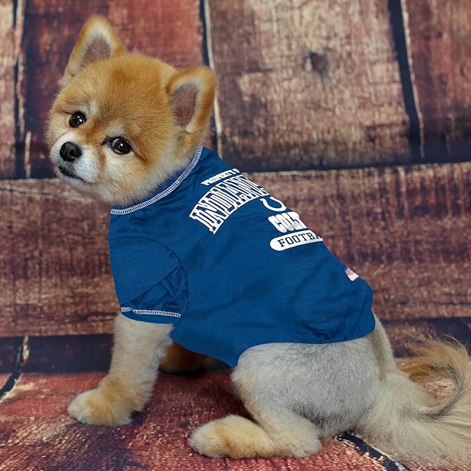 NFL Indianapolis Colts Dog T-Shirt for Pets, Size X-Small. Officially Licensed Pet Shirt with Team Logo, Soft Stretchable Comfort Fit Apparel for Dogs & Cats