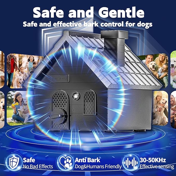 AODA Anti Barking Device for Dogs, Ultrasonic Dog Bark Deterrent Devices, Dog Barking Silencer up to 50 FT, Dog Barking Control Device, Bark Box Indoor Outdoor Use