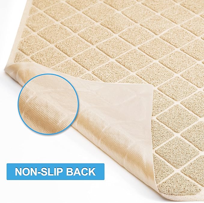 Niubya Premium Cat Litter Mat, 47" Long x 35" Wide, Non-Slip and Waterproof Design, Soft on Paws, Easy to Clean