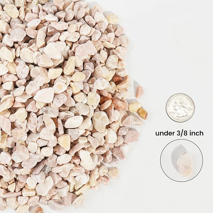 120 LBS Natural Gravel for Fish Tank, StoneCreek Betta Fish Aquarium Gravel, Vase Filler, River Rocks, Fish Tank Decorations, Perfect for Aquarium Decor, Fish Tank, Indoor Plant, Pale Yellow