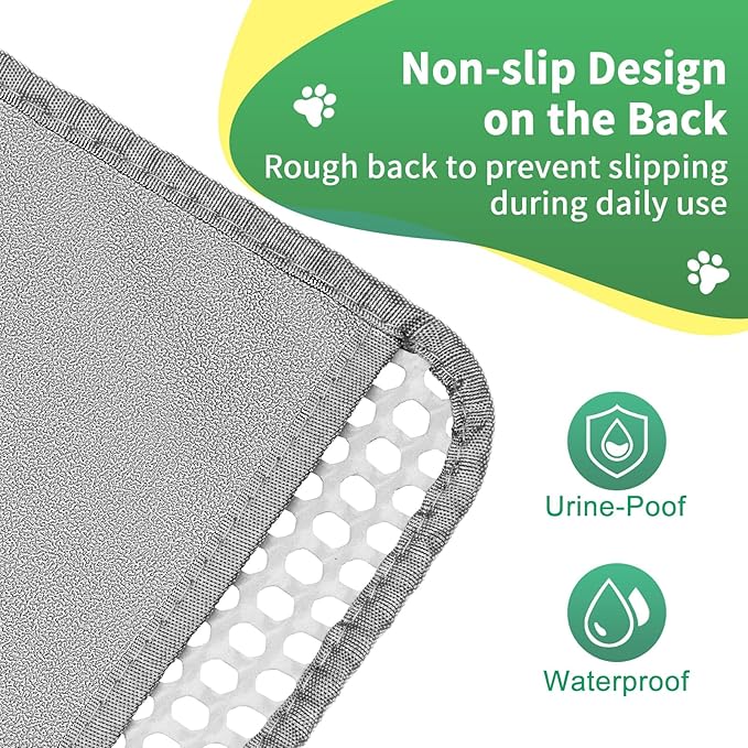 GRELY Cat Litter Mat,XL47''X 28'' Extra Large Litter Trapping Mat,Kitty Litter Box Mat,Double Layer Cats Rug for Pet, Litterbox Mats for Floor,Waterproof Urine Proof,Non-Slip