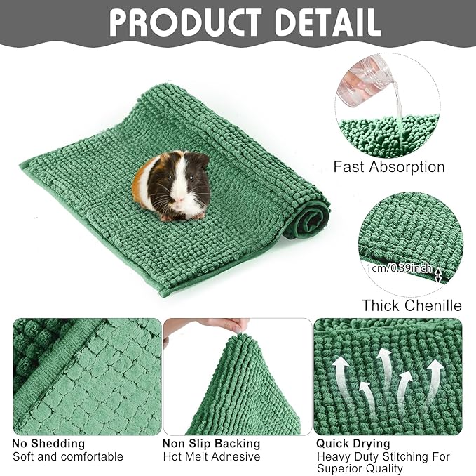 Amylove 4 Pcs Guinea Pig Cage Liner Washable Fleece Pee Pads Pet Dog Cat Bedding Training Mat for Small Animal Guinea Pig Puppy Bunny Hamster(12 x 12 Inch,Square,Mixed Color)