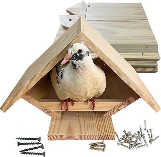 Dove Nesting Platform for Outside - Mourning Dove Nesting Box, Wooden Bird Nest for Pigeons, Open Bird Nesting Platform for Backyard Garden by Decoribles