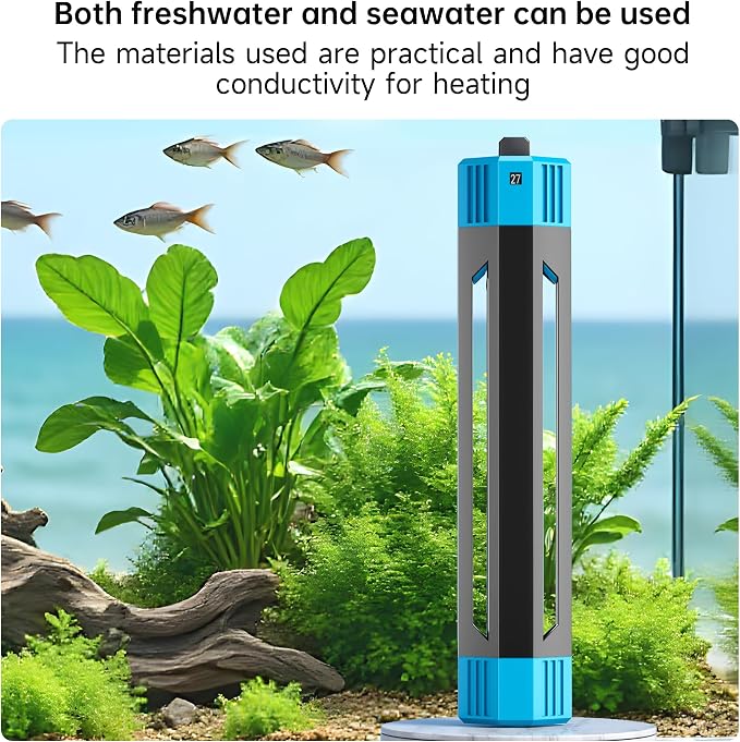 25W/50W/100W/300W/500W Aquarium Heater for Freshwater and Saltwater Fish Tank, Adjustable Submersible Aquarium Heater for 70-80 Gallon Fish Tank (500W)