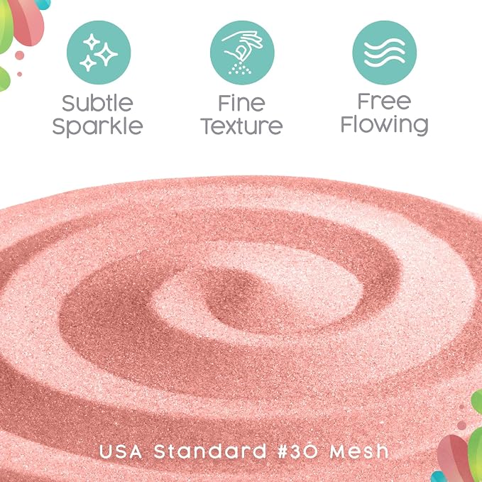 Sandsational Sparkle Pink Blush Unity Sand, 2 LB (32 oz), Pink Colored Sand for Weddings, Vase Filler, Home Décor, Crafts, Terrariums, and More