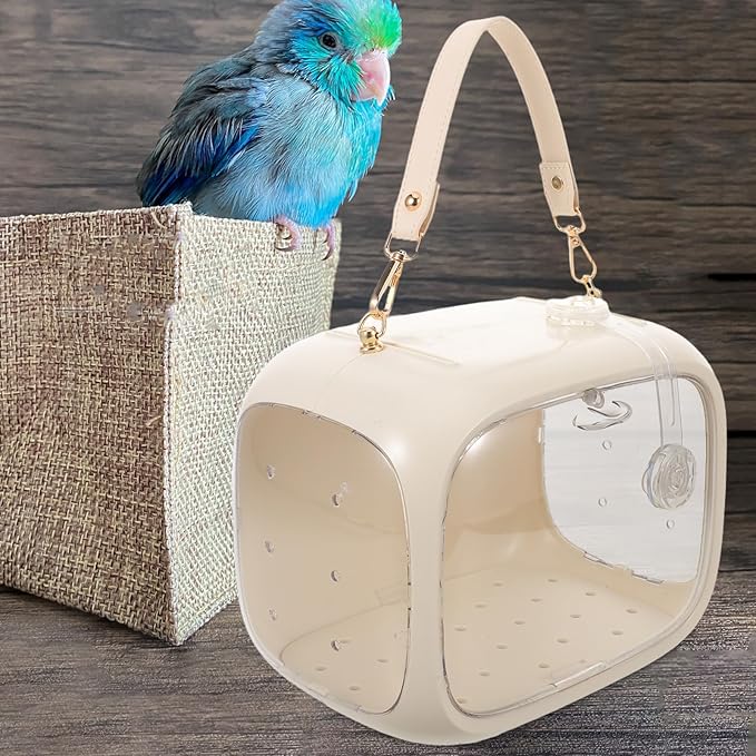 HEMOTON Portable Bird Carrier Bag for Small Birds and Parrots Lightweight Breathable Travel Cage with Handle for Outdoor and Travel Use