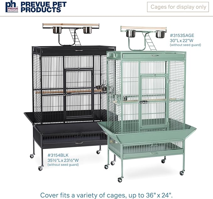 Prevue Pet Products Large Bird Cage Cover - Good Night Cage Cover, Bird Accessories, Blocks Light, Breathable Nylon Fabric, Fits a Variety of Cage Sizes - Black, Size Large